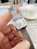 Lux Square Dial Quartz Watch with Mesh Strap Deluxe - Silver