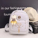 Backpack With Heart Motif and Tassel Charm Edition - Gray backpack [send bear pendant]]