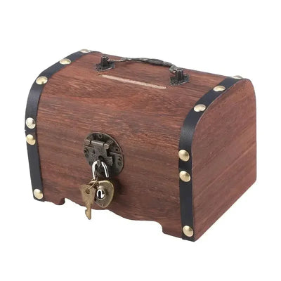Treasure Chest Storage Box With Lock Vintage Piggy Bank - WO2MEN