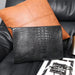 Crocodile Pattern Envelope Clutch Bag With Zipper - Black