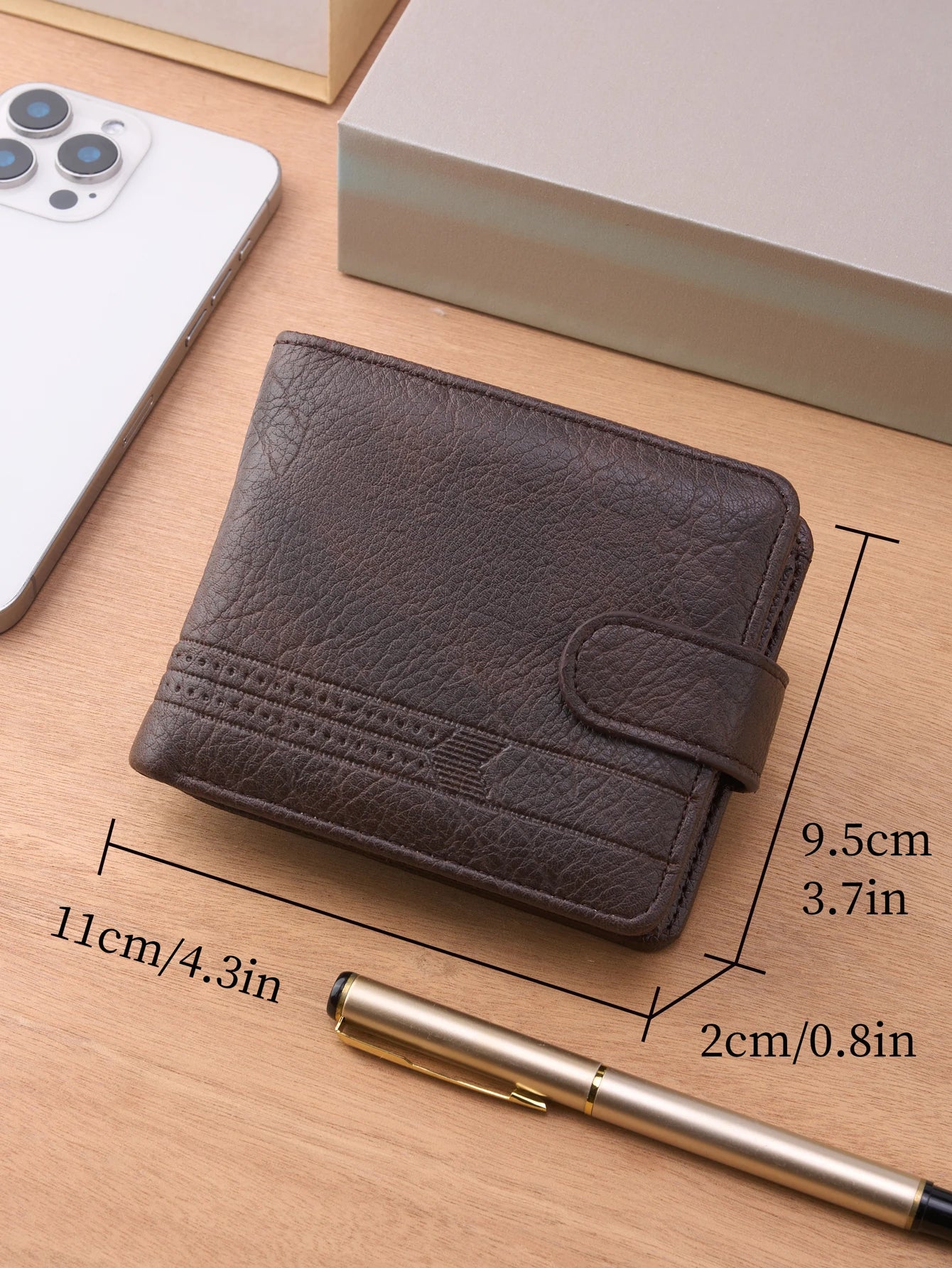 Compact Card Wallet With Snap Closure And Coin Pocket