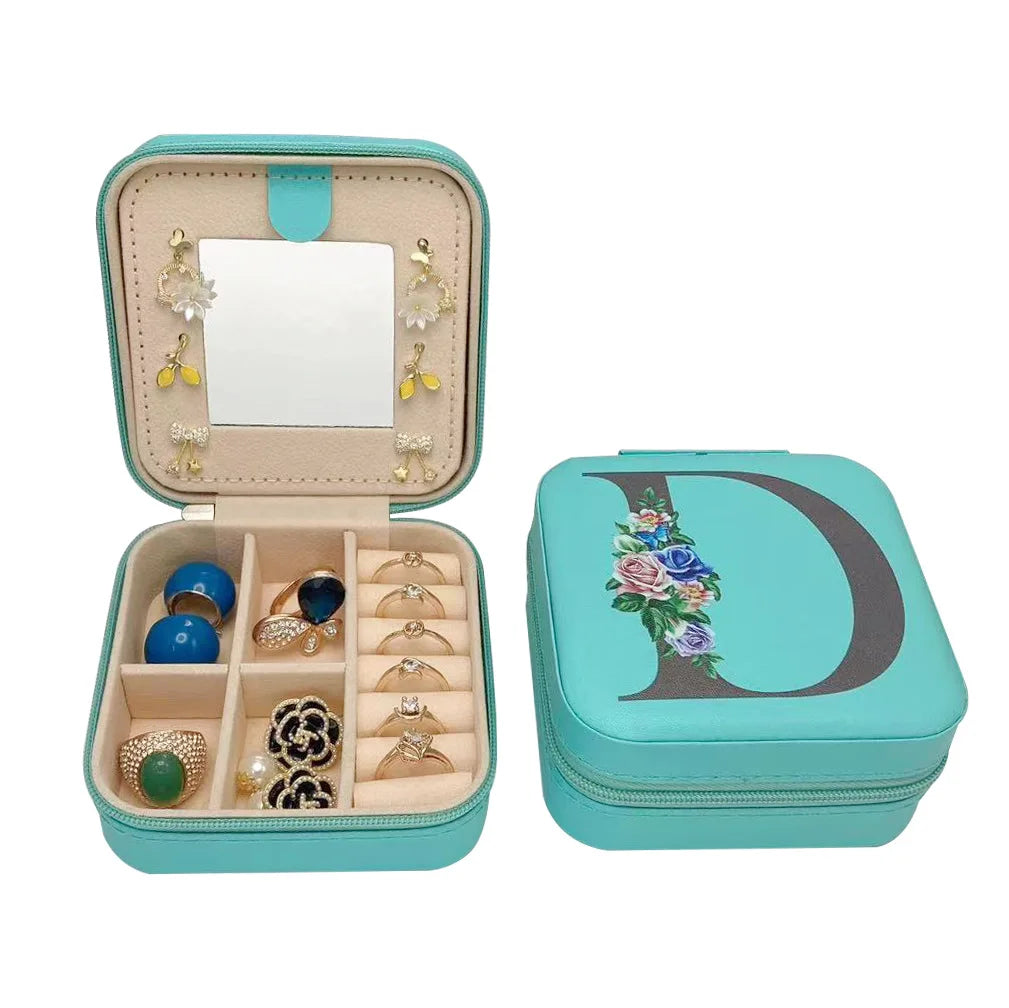 Compact Portable Travel Jewellery Box with Mirror