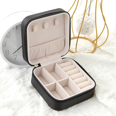 Travel Jewelry Case with Cushioned Compartments Inside