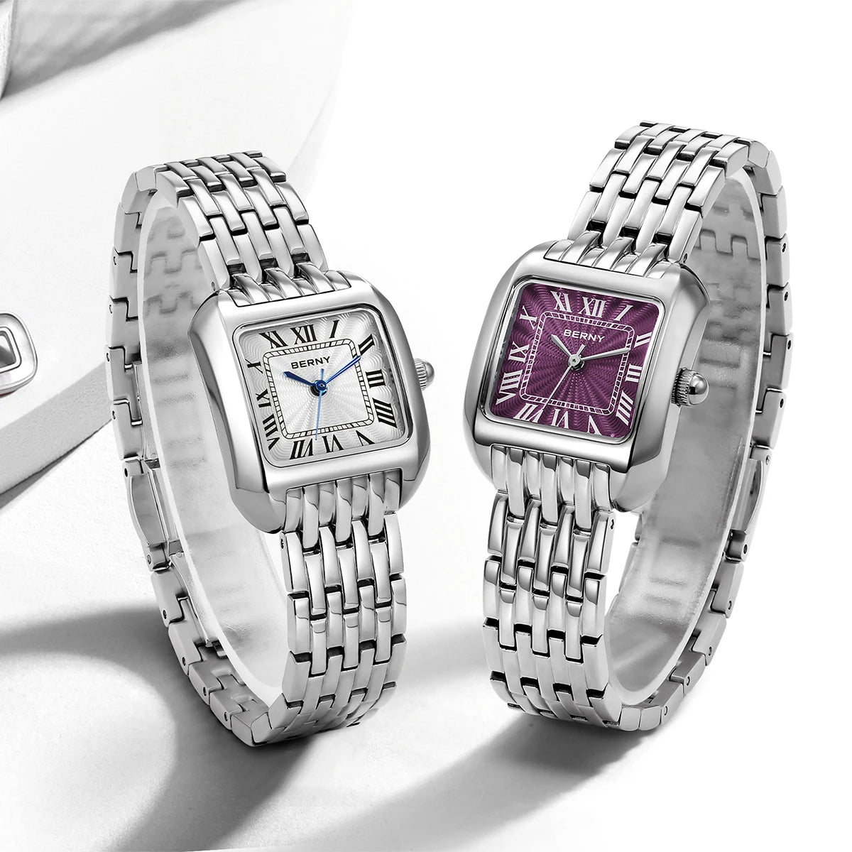 Square Women's Quartz Watch with Stainless Steel Band