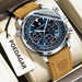 Wristwatch Chronograph Date Display Arabic Numerals - Silver Blue