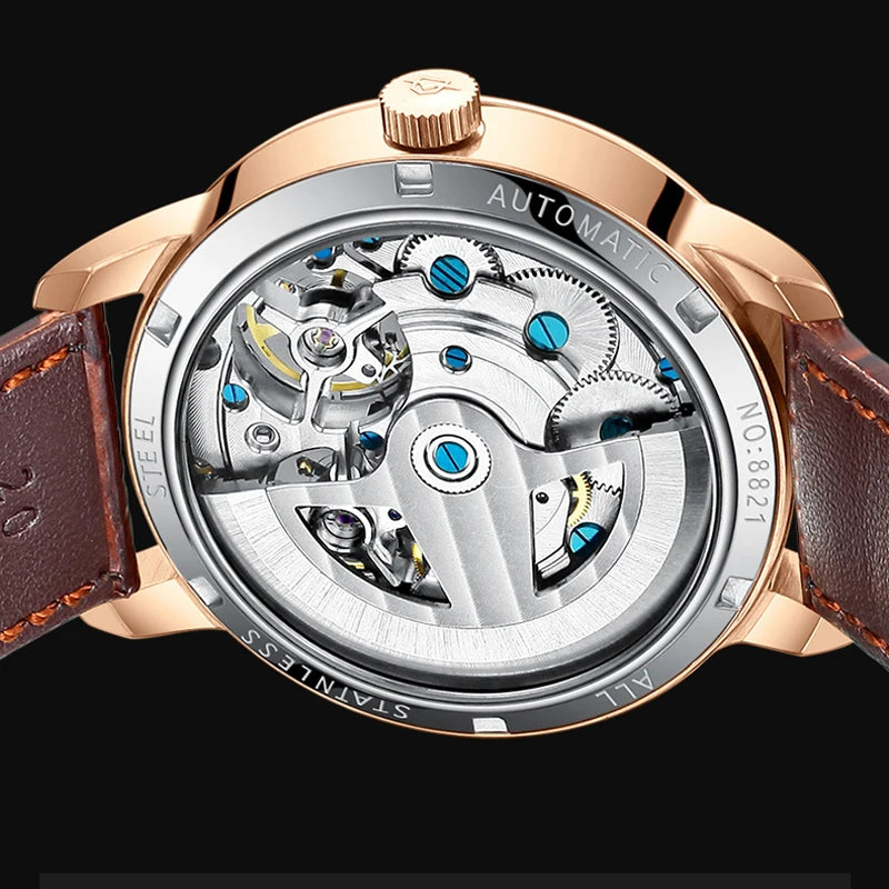 Luxury Skeleton Tourbillon Automatic Wristwatch for Men