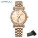 Diamond Accent Round Dial Crystal Watch With Crystals - Rose