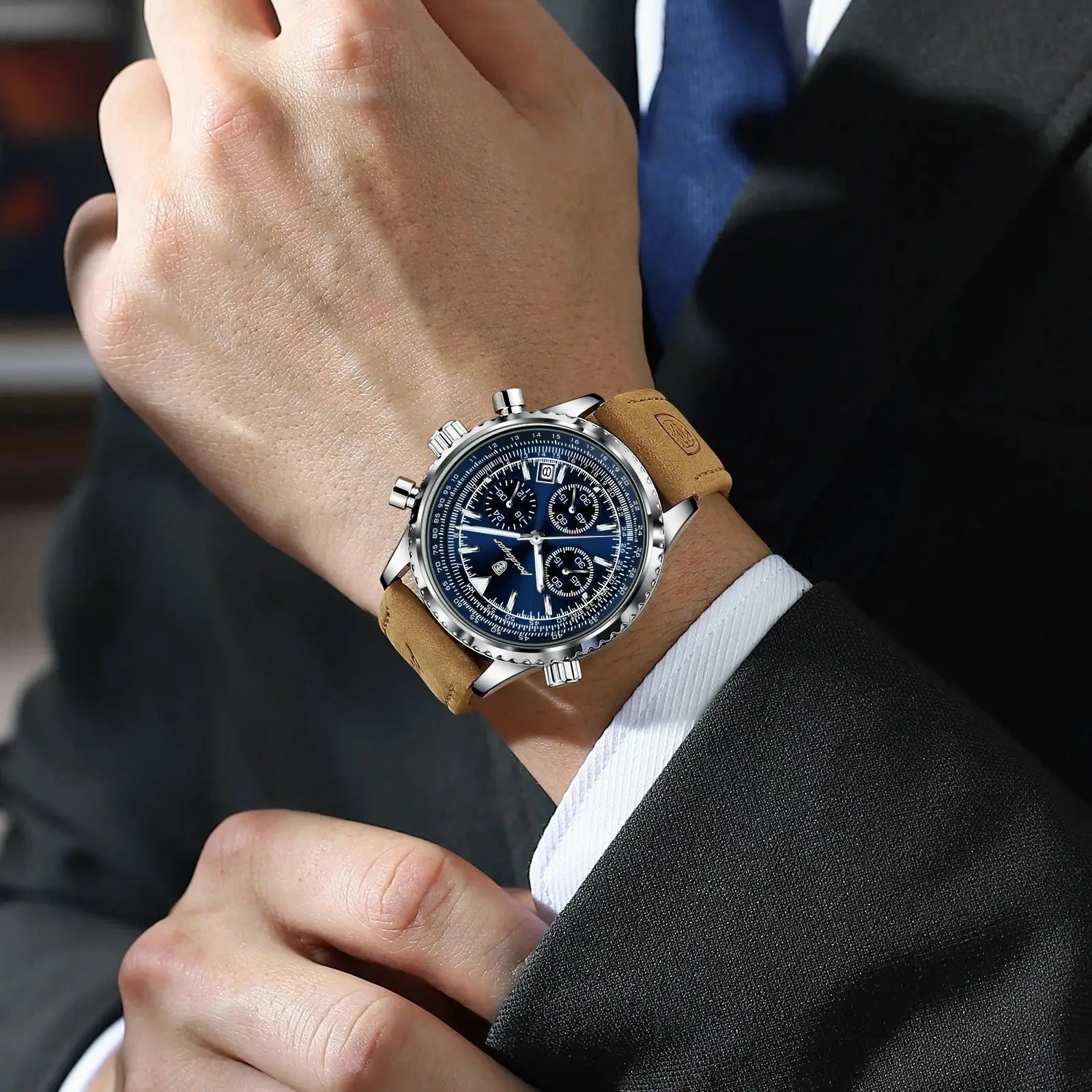 Wristwatch Chronograph Date Display Arabic Numerals