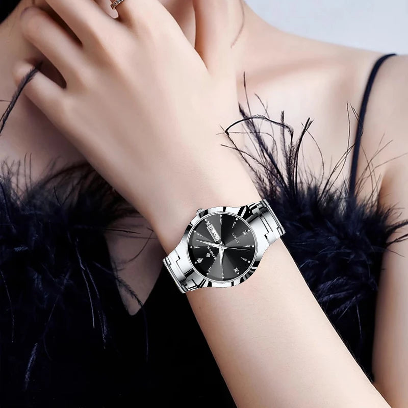Women's Wristwatch with Luminous Dial Date Display