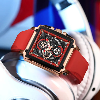 Skeleton Square Chronograph Timepiece With Subdials