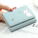 Wallet with Cartoon Animals Hasp Closure for Daily Use - Blue