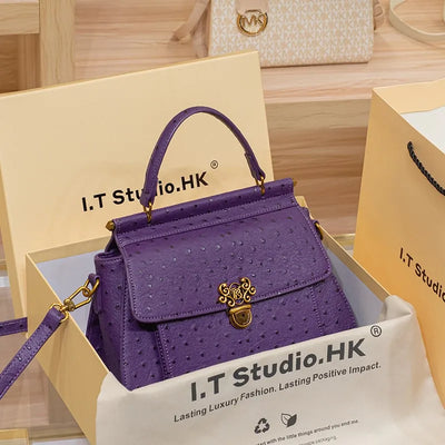 Refined Satchel With Turnlock Flap And Shoulder Strap
