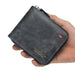Trifold Zipper Wallet with Vintage Craft Symmetry Line - Black