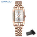 Rectangular Crystal Embellished Bracelet Watch Sparkle - Rose Silver