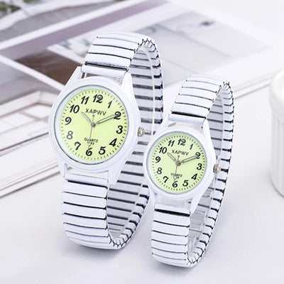 Couple Watch Set Elastic Band Stainless Steel