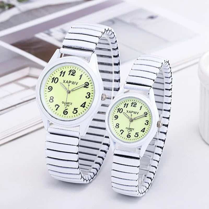Couple Watch Set Elastic Band Stainless Steel