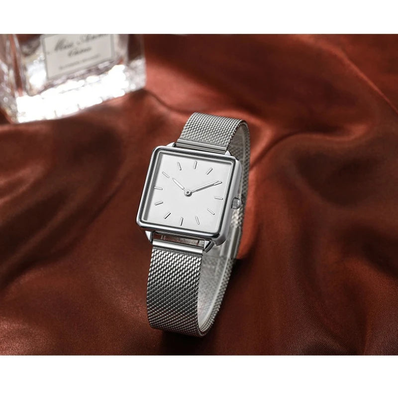 Watch Diamond Dial Mesh Bracelet