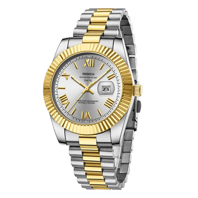 Wristwatch with Date and Luminous Hands Quartz Movement