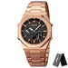 Stainless Steel Quartz Wristwatch for Men Digital - Rose Gold Black V2