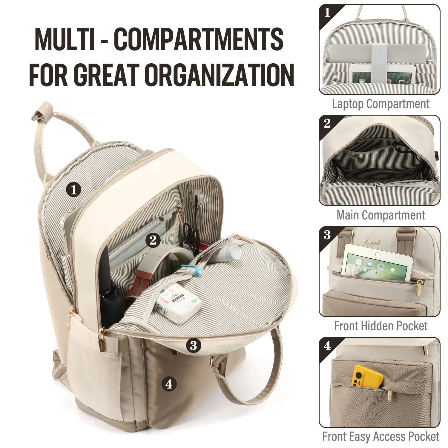 Backpack with USB Port for Travel and Everyday Use