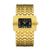Watch Rectangle Quartz Bracelet for Formal Attire - Gold Black