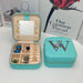 Jewelry Box Organizer with Mirror Portable Storage Case - W
