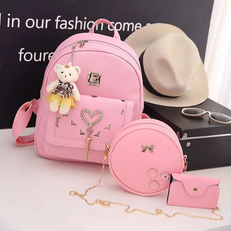 Backpack With Heart Charm and Tassel Decor Korean Style - WO2MEN