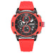 Chronograph Watch with Date Display and Luminous Hands - Red