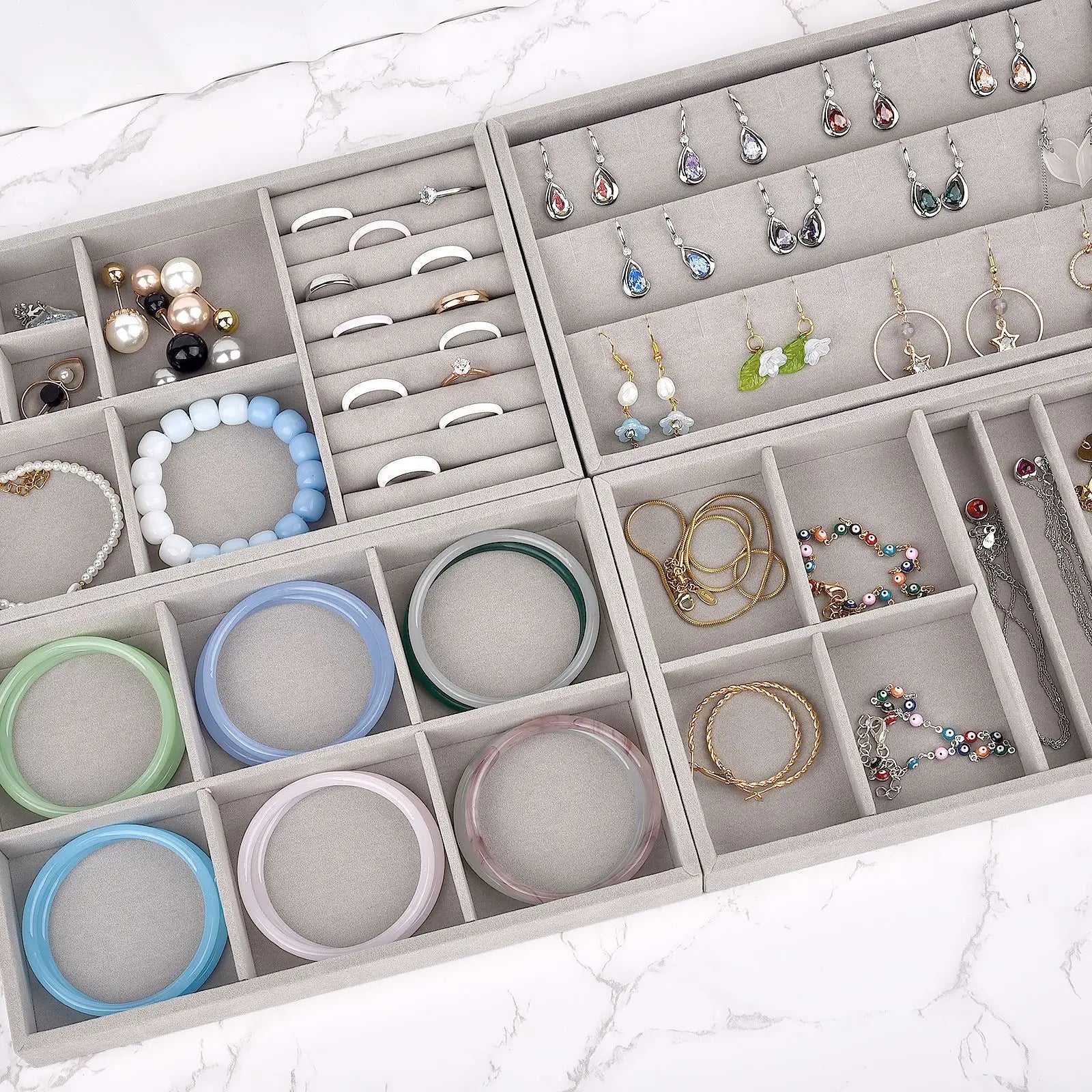 Jewellery Box Organizer with Divided Drawer Tray