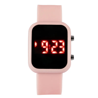 Digital LED Square Watch with Adjustable Strap