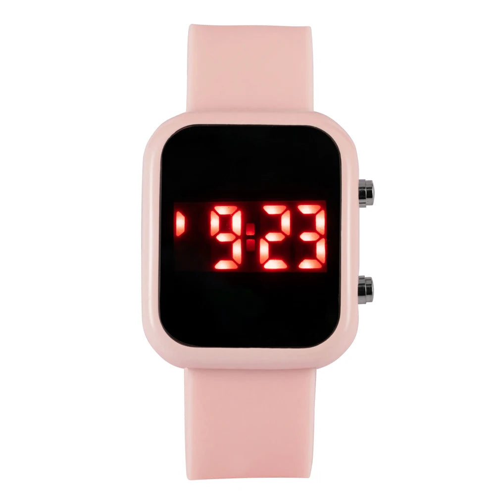 Digital LED Square Watch with Adjustable Strap