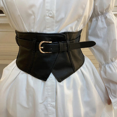 Corset Style Wide Belt with Pin Buckle Accessory