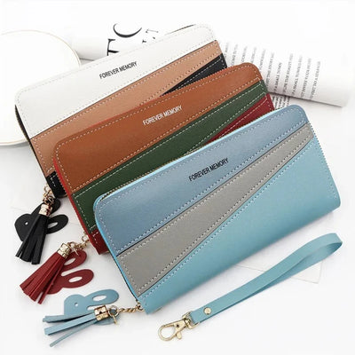 Wallet Colorblock Diagonal Design with Wrist Strap - WO2MEN