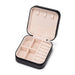 Portable Jewelry Storage Box Organizer with Zipper - Black
