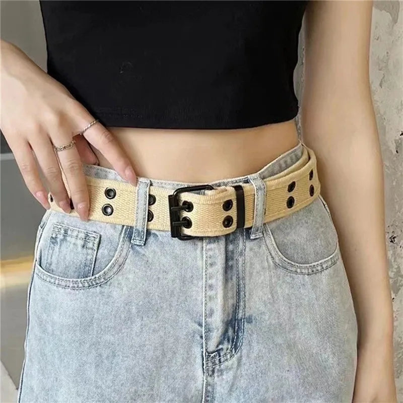 Belt with Grommet Eyelets And Adjustable Buckle