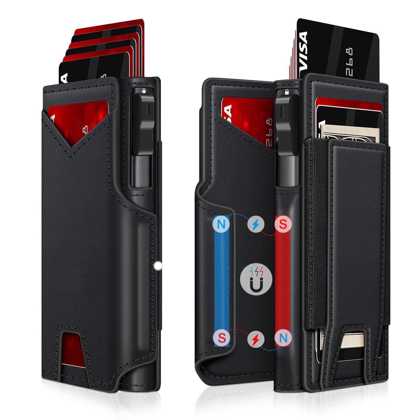 Wallet for Men RFID Blocking Pop Up Card Holder