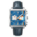 Chronograph Square Wristwatch with Strap Movement - Blue Orange