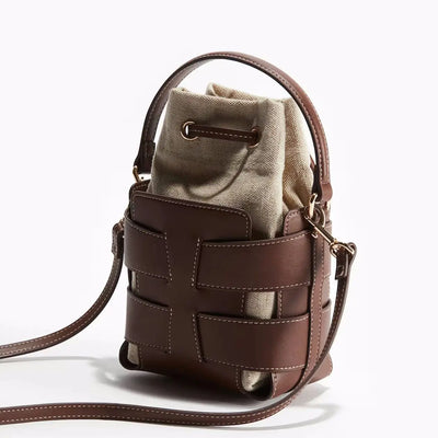 Handbag Bucket Crossbody With Structured Silhouette - WO2MEN
