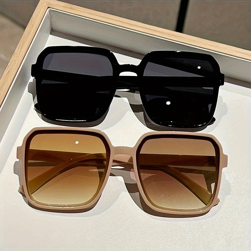Oversized Square Sunglasses with Gradient Lenses