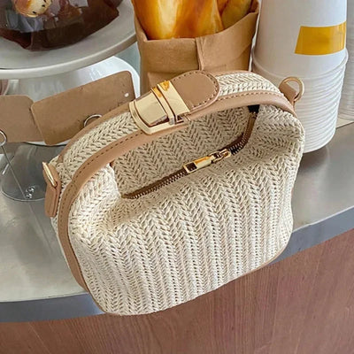 Woven Bucket Crossbody Bag for Seaside Getaways Essence