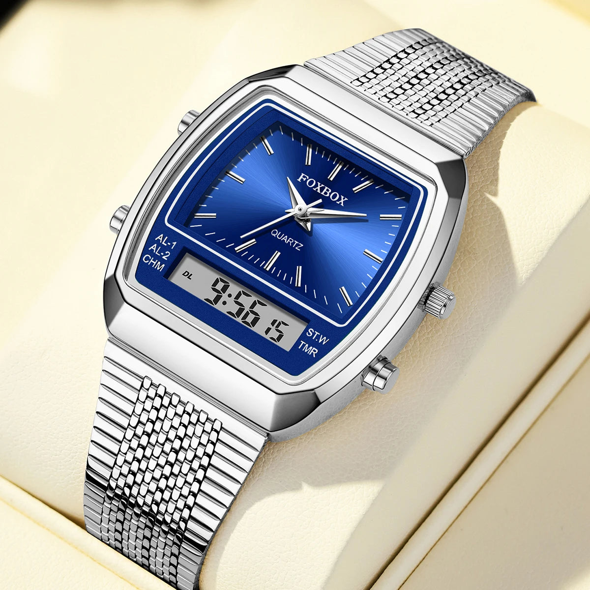 Watch Dual Display Quartz Timepiece for Everyday Use - WO2MEN