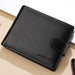 Aurora Elite Compact Wallet With Zipper Coin Pocket - Black