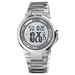 Digital Wristwatch with LED Backlight Chronograph - Silver White