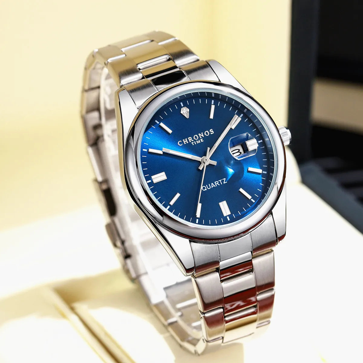 Wristwatch with Date Luminous Hands