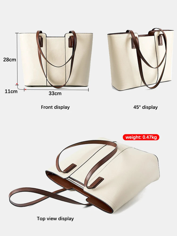 Refined Structured Day Tote for Office and Everyday Use