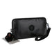 Handbag with Crossbody Strap Compact Rectangular Design - Metallic Black