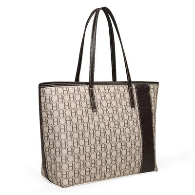 Monogram Pattern Shoulder Tote for Everyday Grace Carry