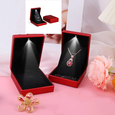Elegant LED Velvet Jewelry Box for Proposals and Gifts