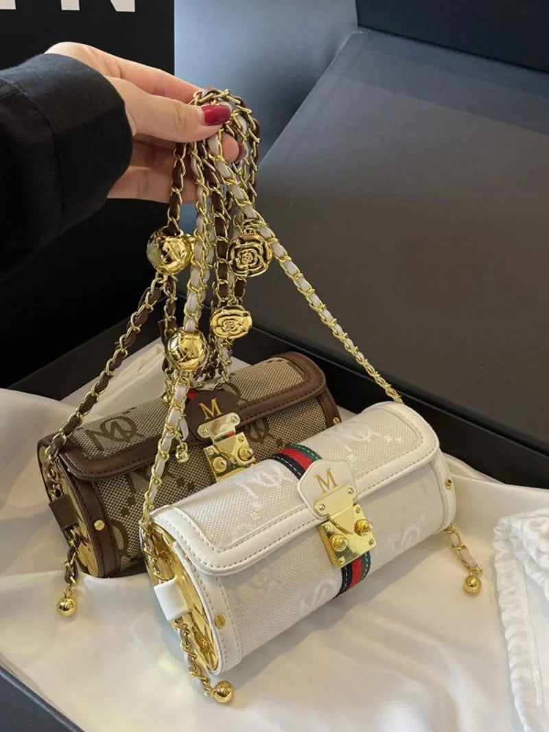 Evening Messenger Handbag with Lock Chain Strap
