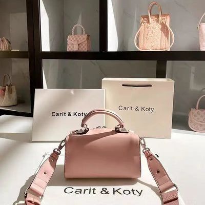 Embroidered Handbag with Textured Surface Craft Details - WO2MEN